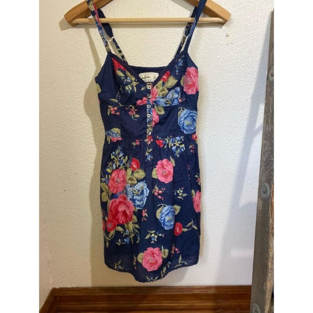 Abercrombie Kids Sweetheart Skater Dress Navy Floral Size XL - Picture 4 of 8